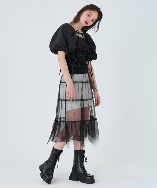 レースアップ ボレロ TINA：JOJUN（カーディガン/ボレロ）｜TINA