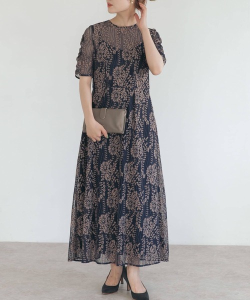 URBAN　RESEARCH　ROSSO kaene　配色レースエプロンドレス アーバンリサーチ ロッソ URBAN RESEARCH ROSSO kaene 配色