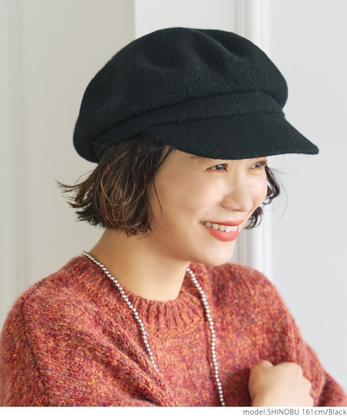 coca(coca)(コカ)の「【WEB限定セール】フェルト キャスケット(キャスケット・レディース・ブラック・ONE SIZE)」の6枚目の写真