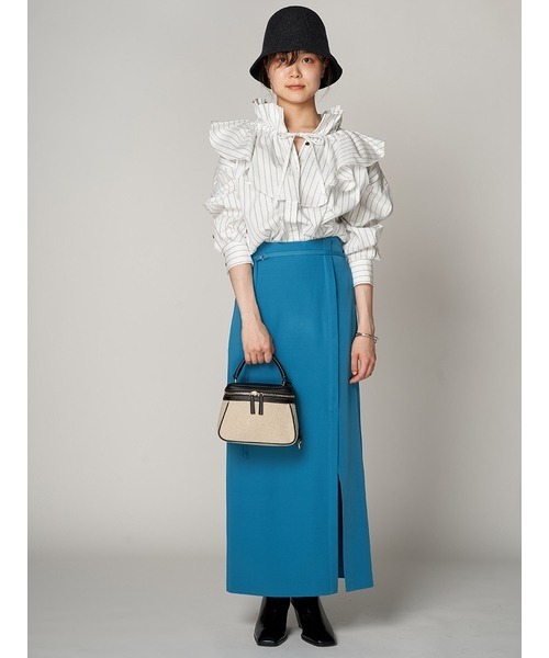 LILY BROWN（リリーブラウン）の「フリルカラーブラウス（シャツ/ブラウス・レディース・ホワイト/ストライプ/ブラック・FREE）」の10枚目の写真