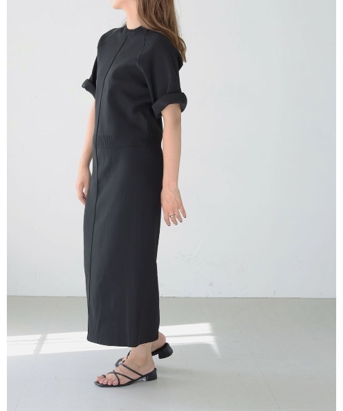 HER CLOSET（ハークローゼット）の「【shemoshelly】ダンボールニットタイトスカート　新色追加（スカート・レディース・ブラック/ネイビー/グリーン/マスタード/ピンクベージュ・M）」の10枚目の写真