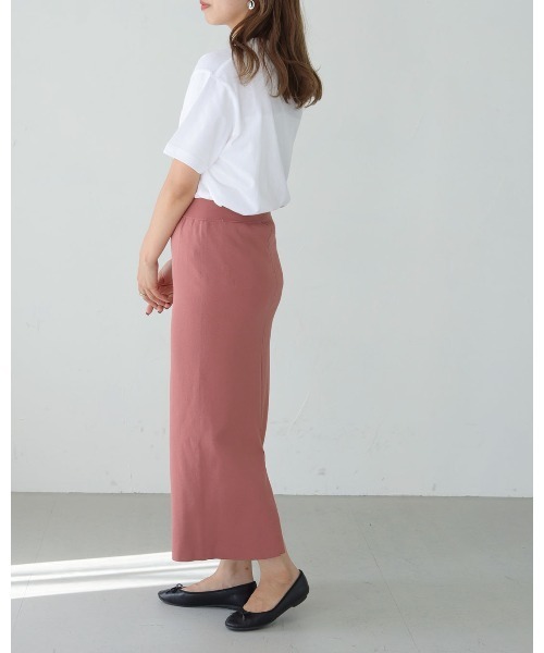 HER CLOSET（ハークローゼット）の「【shemoshelly】ダンボールニットタイトスカート　新色追加（スカート・レディース・ブラック/ネイビー/グリーン/マスタード/ピンクベージュ・M）」の15枚目の写真