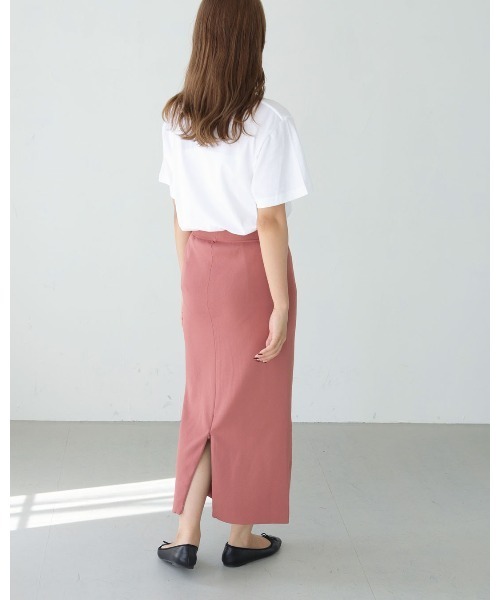 HER CLOSET（ハークローゼット）の「【shemoshelly】ダンボールニットタイトスカート　新色追加（スカート・レディース・ブラック/ネイビー/グリーン/マスタード/ピンクベージュ・M）」の16枚目の写真