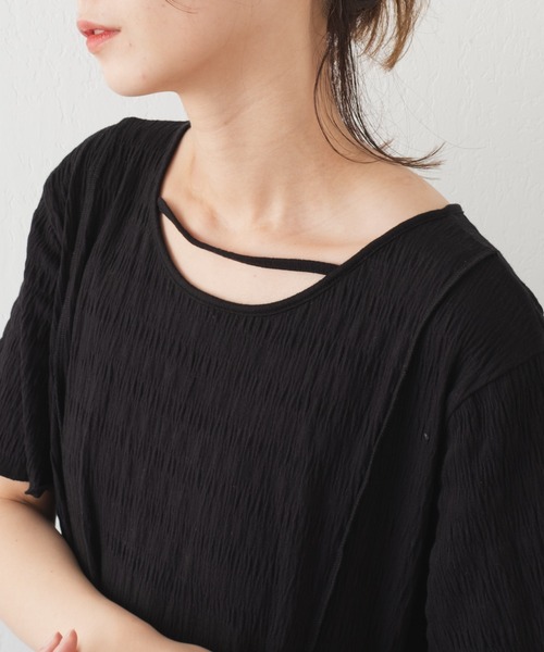 Kastane（カスタネ）の「【WEB限定カラーあり/低身長サイズあり】カットシャーリングワンピース（ワンピース・レディース・ブラック/オレンジ/ブルー/アイボリー・1/0）」の9枚目の写真