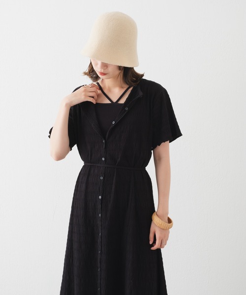 Kastane（カスタネ）の「【WEB限定カラーあり/低身長サイズあり】カットシャーリングワンピース（ワンピース・レディース・ブラック/オレンジ/ブルー/アイボリー・1/0）」の10枚目の写真