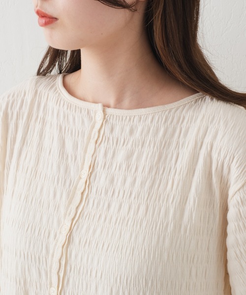 Kastane（カスタネ）の「【WEB限定カラーあり/低身長サイズあり】カットシャーリングワンピース（ワンピース・レディース・ブラック/オレンジ/ブルー/アイボリー・1/0）」の16枚目の写真