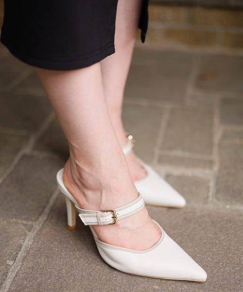 LIPSERVICE(リップサービス)の「ベルテッドミュール(パンプス・レディース・ブラック/ピンク/アイボリー・S/M/L)」の2枚目の写真