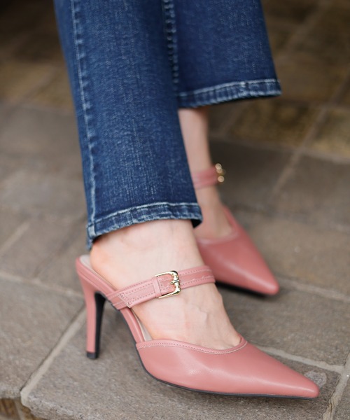 LIPSERVICE(リップサービス)の「ベルテッドミュール(パンプス・レディース・ブラック/ピンク/アイボリー・S/M/L)」の4枚目の写真