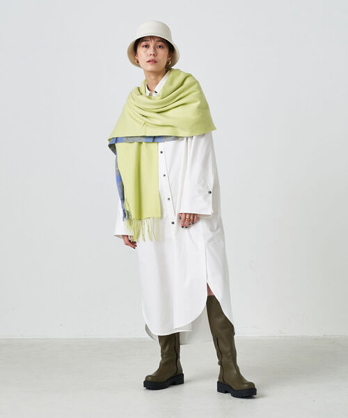 NOLLEY’S（ノーリーズ）の「カシミヤムジストール（ストール/ショール・レディース・ライトグレー/ブラック/ブラウン/イエロー/ブルー/ベビーピンク/キナリ・FREE）」の12枚目の写真