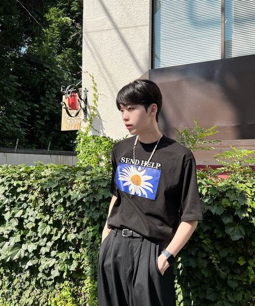 Figments（フィグメンツ）の「フラワーTシャツ（Tシャツ/カットソー・レディース・ブラック・FREE）」の7枚目の写真