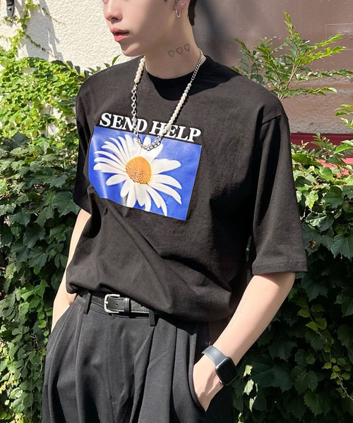 Figments（フィグメンツ）の「フラワーTシャツ（Tシャツ/カットソー・レディース・ブラック・FREE）」の10枚目の写真