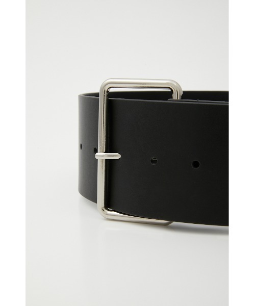 SLY（スライ）の「SQUARE BUCKLE LEATHER BELT スクエア バックル レザー ベルト（ベルト・レディース・ブラック/アイボリー・FREE）」の3枚目の写真