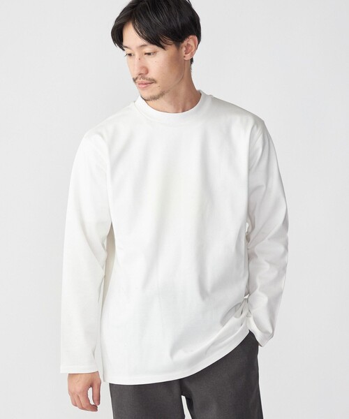 SHIPS(シップス)の「SHIPS: Albini コットン スイッチング Tシャツ ロンT(Tシャツ/カットソー・メンズ・ベージュ/ブラウン/オフホワイト/ロイヤルブルー・SMALL/MEDIUM/LARGE/X-LARGE)」の2枚目の写真