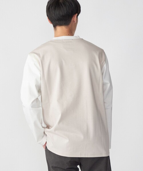 SHIPS(シップス)の「SHIPS: Albini コットン スイッチング Tシャツ ロンT(Tシャツ/カットソー・メンズ・ベージュ/ブラウン/オフホワイト/ロイヤルブルー・SMALL/MEDIUM/LARGE/X-LARGE)」の7枚目の写真