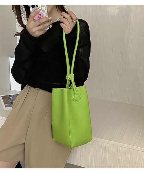 LOPASS（ロパス）の「2wayバケットショルダーバッグ（ショルダーバッグ・レディース・ホワイト/ブラック/グリーン・FREE）」の11枚目の写真