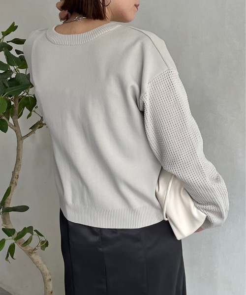 prose verse（プロズヴェール）の「前後2way袖メッシュニットカーデ（カーディガン/ボレロ・レディース・ブラック/マスタード/ホワイト系その他・ﾌﾘ-）」の22枚目の写真