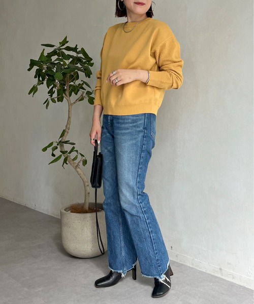 prose verse（プロズヴェール）の「前後2way袖メッシュニットカーデ（カーディガン/ボレロ・レディース・ブラック/マスタード/ホワイト系その他・ﾌﾘ-）」の19枚目の写真