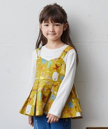 総柄レイヤード風長袖チュニック
