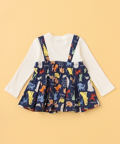 kladskap(クレードスコープ)の「総柄レイヤード風長袖チュニック(チュニック・キッズ・ネイビー/マスタード・110cm/80cm/90cm/120cm/100cm)」の5枚目の写真