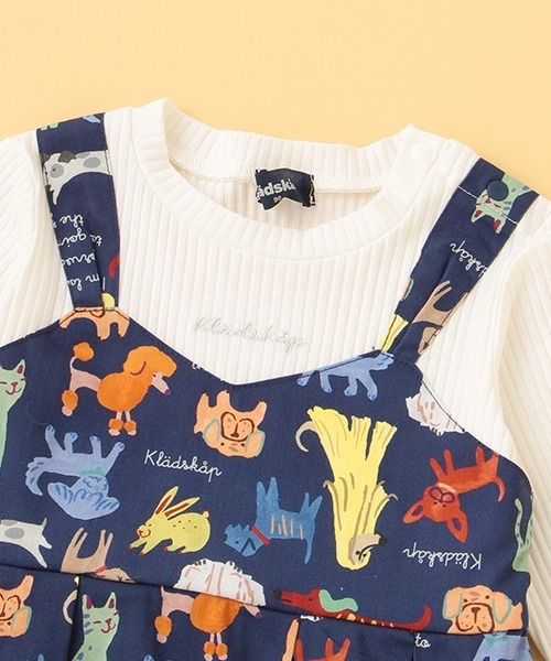 kladskap(クレードスコープ)の「総柄レイヤード風長袖チュニック(チュニック・キッズ・ネイビー/マスタード・110cm/80cm/90cm/120cm/100cm)」の6枚目の写真