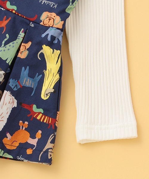 kladskap(クレードスコープ)の「総柄レイヤード風長袖チュニック(チュニック・キッズ・ネイビー/マスタード・110cm/80cm/90cm/120cm/100cm)」の3枚目の写真