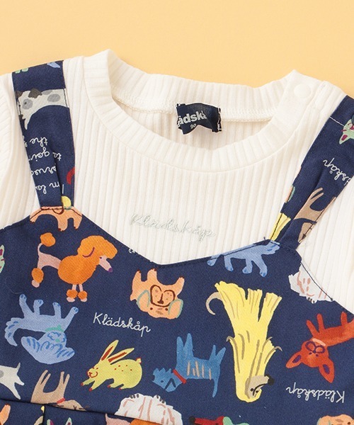 kladskap(クレードスコープ)の「総柄レイヤード風長袖チュニック(チュニック・キッズ・ネイビー/マスタード・110cm/80cm/90cm/120cm/100cm)」の8枚目の写真