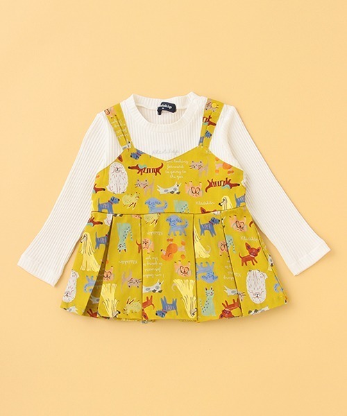 kladskap(クレードスコープ)の「総柄レイヤード風長袖チュニック(チュニック・キッズ・ネイビー/マスタード・110cm/80cm/90cm/120cm/100cm)」の15枚目の写真