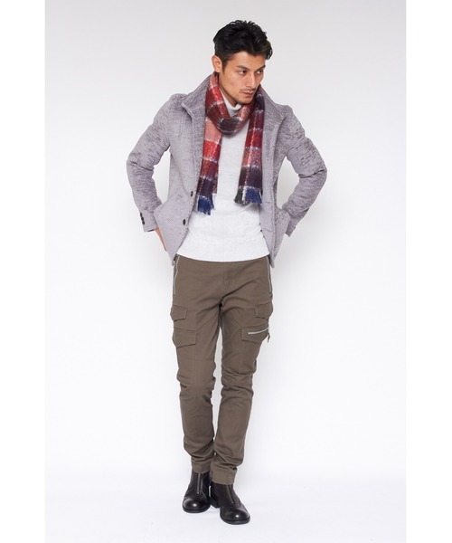 セール】ZERO by TORNADO MART∴ヘアリーチェックストール（マフラー