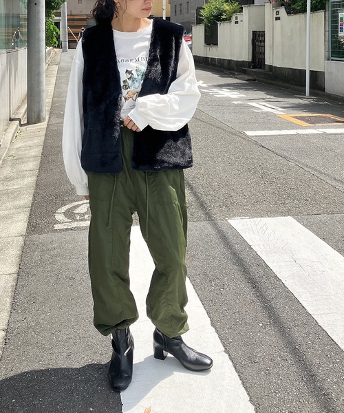 AS KNOW AS plus（アズノゥアズプラス）の「♪ウエストドロスト カーゴパンツ（カーゴパンツ・レディース・ブラック/ブラウン/カーキ・FREE）」の22枚目の写真