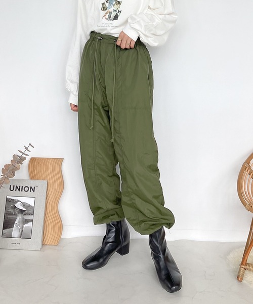 AS KNOW AS plus（アズノゥアズプラス）の「♪ウエストドロスト カーゴパンツ（カーゴパンツ・レディース・ブラック/ブラウン/カーキ・FREE）」の4枚目の写真