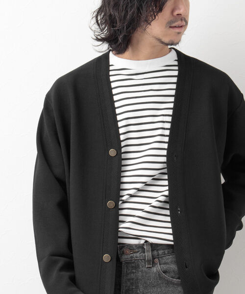 NOLLEY'S goodman（ノーリーズグッドマン）の「金ボタン ミラノリブカーディガン（カーディガン/ボレロ・メンズ・ブラック/ブラウン/ネイビー・L/M）」の2枚目の写真