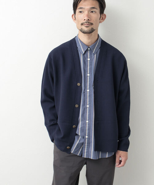 NOLLEY'S goodman（ノーリーズグッドマン）の「金ボタン ミラノリブカーディガン（カーディガン/ボレロ・メンズ・ブラック/ブラウン/ネイビー・L/M）」の4枚目の写真