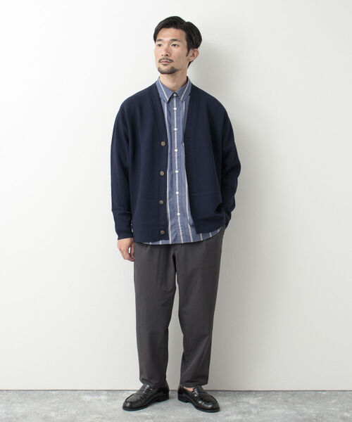 NOLLEY'S goodman（ノーリーズグッドマン）の「金ボタン ミラノリブカーディガン（カーディガン/ボレロ・メンズ・ブラック/ブラウン/ネイビー・L/M）」の8枚目の写真
