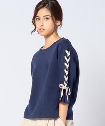 Another Edition | レースアップスリーブプルオーバー/AEBC レースUP SLV PO◆(Tシャツ/カットソー)