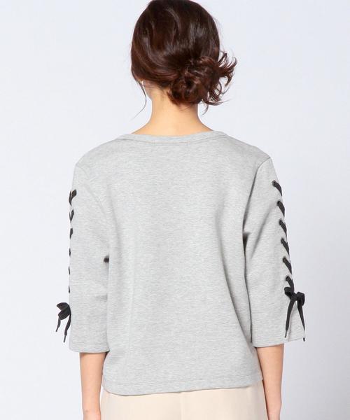 Another Edition（アナザーエディション）の「レースアップスリーブプルオーバー/AEBC レースUP SLV PO◆（Tシャツ/カットソー・レディース・ホワイト/グレー/ネイビー・フリー）」の11枚目の写真