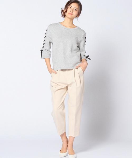 Another Edition（アナザーエディション）の「レースアップスリーブプルオーバー/AEBC レースUP SLV PO◆（Tシャツ/カットソー・レディース・ホワイト/グレー/ネイビー・フリー）」の13枚目の写真