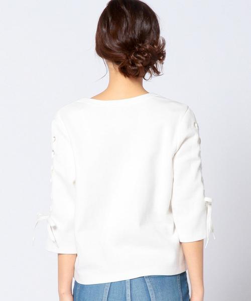 Another Edition（アナザーエディション）の「レースアップスリーブプルオーバー/AEBC レースUP SLV PO◆（Tシャツ/カットソー・レディース・ホワイト/グレー/ネイビー・フリー）」の16枚目の写真