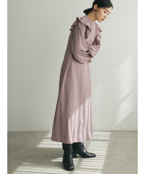 armonia(アルモニーア)の「armonia.フリルモックネックワンピース(ワンピース・レディース・ブラック/グリーン/ピンク・FREE)」の3枚目の写真