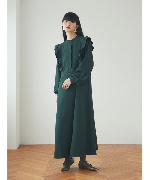 armonia(アルモニーア)の「armonia.フリルモックネックワンピース(ワンピース・レディース・ブラック/グリーン/ピンク・FREE)」の1枚目の写真