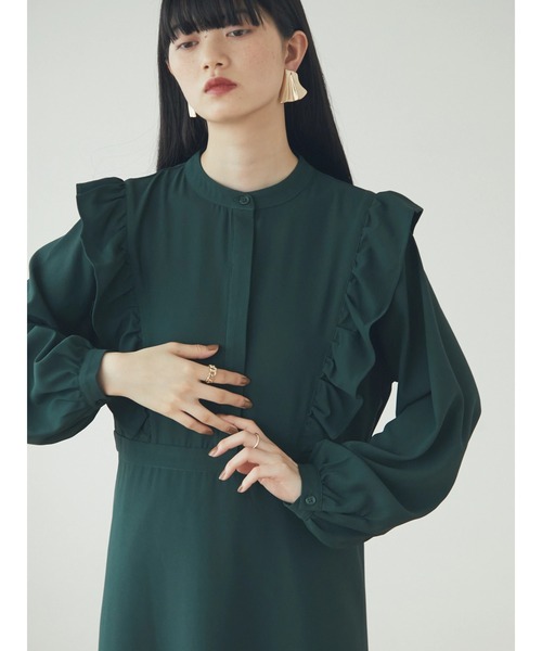 armonia(アルモニーア)の「armonia.フリルモックネックワンピース(ワンピース・レディース・ブラック/グリーン/ピンク・FREE)」の7枚目の写真