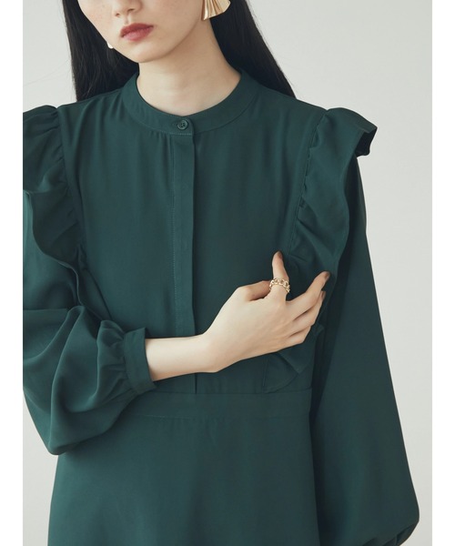 armonia(アルモニーア)の「armonia.フリルモックネックワンピース(ワンピース・レディース・ブラック/グリーン/ピンク・FREE)」の9枚目の写真