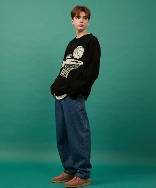 ニット セーター 「mahagrid/マハグリッド」MGD BASKET HALF KNIT/バスケットハーフニット レディース メンズ MAHAGRID ニット セーター 「mahagrid/マハグリッド」MGD BASKET