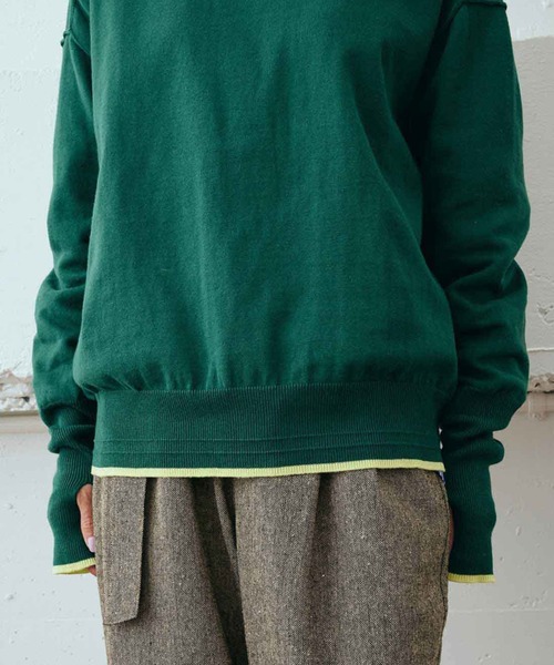 MEDE19F(メデジュウキュウ)の「MEDE19F コットンロングスリーブニット(ニット/セーター・レディース・ベージュ/パープル/イエロー/グリーン/キャメル・MEDIUM/LARGE/X-LARGE)」の9枚目の写真