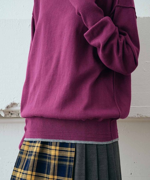 MEDE19F(メデジュウキュウ)の「MEDE19F コットンロングスリーブニット(ニット/セーター・レディース・ベージュ/パープル/イエロー/グリーン/キャメル・MEDIUM/LARGE/X-LARGE)」の12枚目の写真