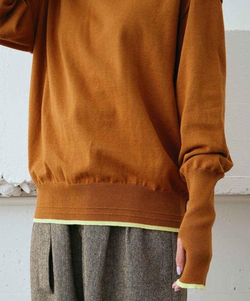 MEDE19F(メデジュウキュウ)の「MEDE19F コットンロングスリーブニット(ニット/セーター・レディース・ベージュ/パープル/イエロー/グリーン/キャメル・MEDIUM/LARGE/X-LARGE)」の18枚目の写真