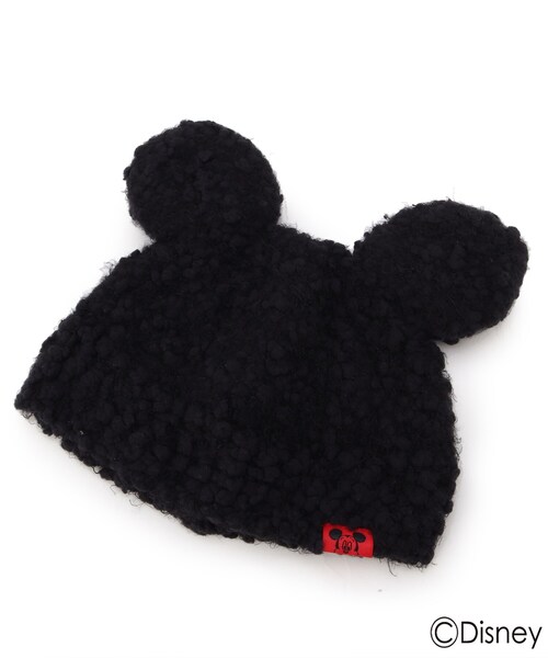 SHOO・LA・RUE（シューラルー）の「【Disney】耳付きポコポコニット帽（ニットキャップ/ビーニー・キッズ・ブラック/レッド系1・99）」の5枚目の写真