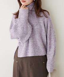 natural couture | こなれカジュアルに仕上がる トリコロールヤーンショートニット(ニット/セーター)