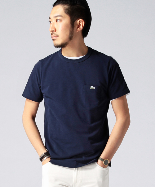 LACOSTE(ラコステ)の「LACOSTE×BEAMS / 別注 カノコ ポケット TEE(Tシャツ/カットソー・メンズ・ホワイト/レッド/ネイビー・3/4/2)」の3枚目の写真
