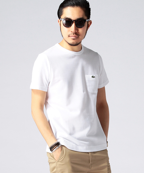 LACOSTE(ラコステ)の「LACOSTE×BEAMS / 別注 カノコ ポケット TEE(Tシャツ/カットソー・メンズ・ホワイト/レッド/ネイビー・3/4/2)」の2枚目の写真