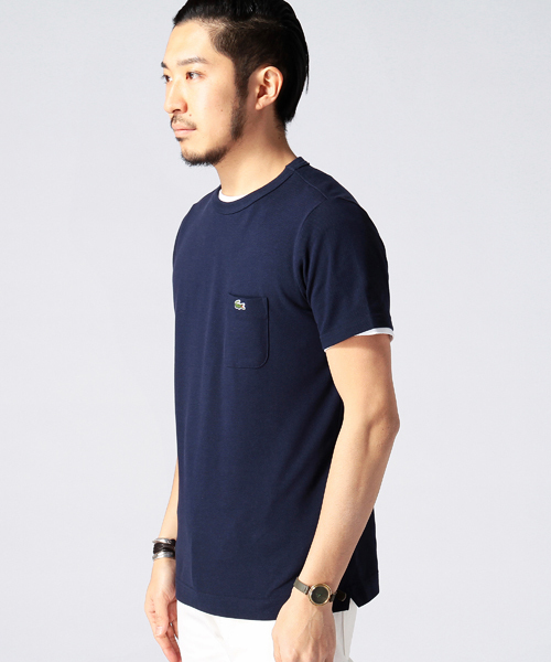 LACOSTE(ラコステ)の「LACOSTE×BEAMS / 別注 カノコ ポケット TEE(Tシャツ/カットソー・メンズ・ホワイト/レッド/ネイビー・3/4/2)」の5枚目の写真